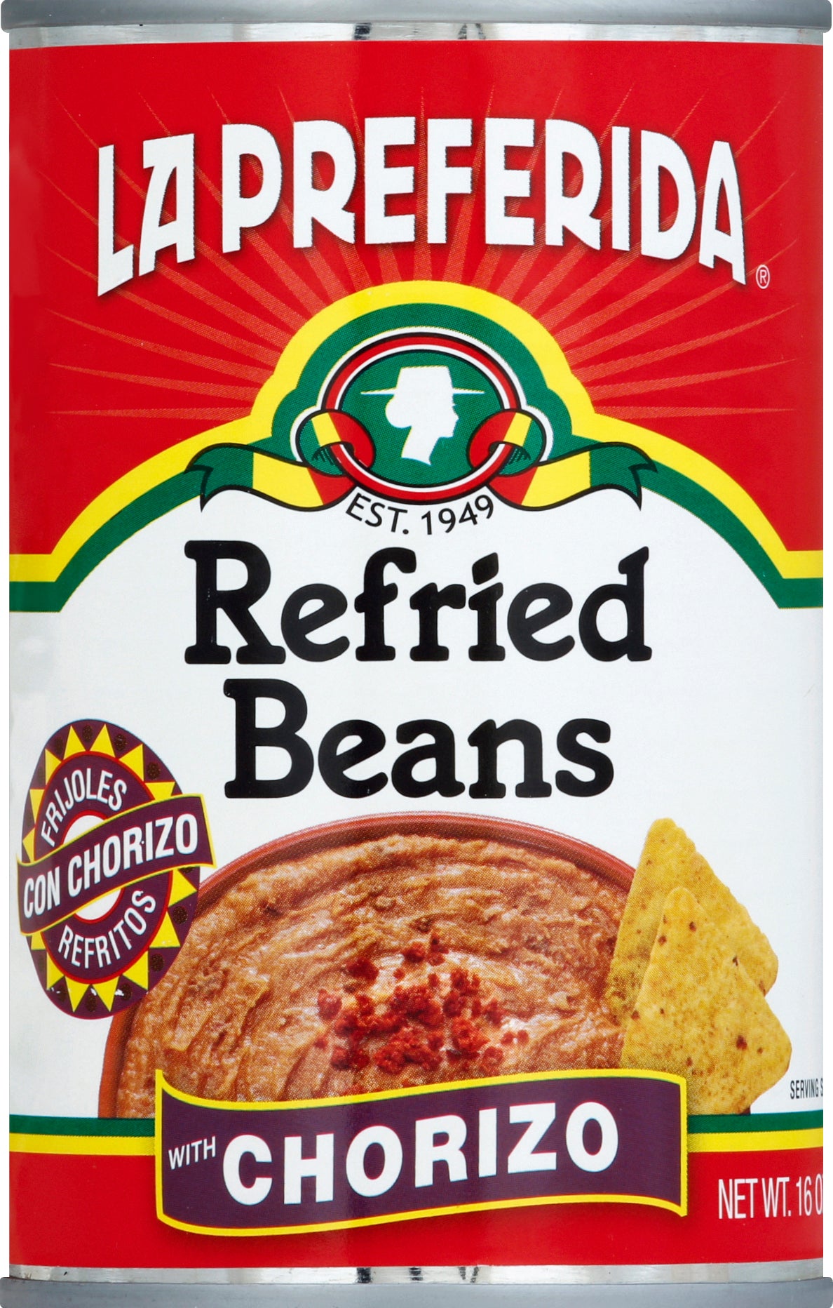 La Preferida Refried Beans 16 oz - with Chorizo